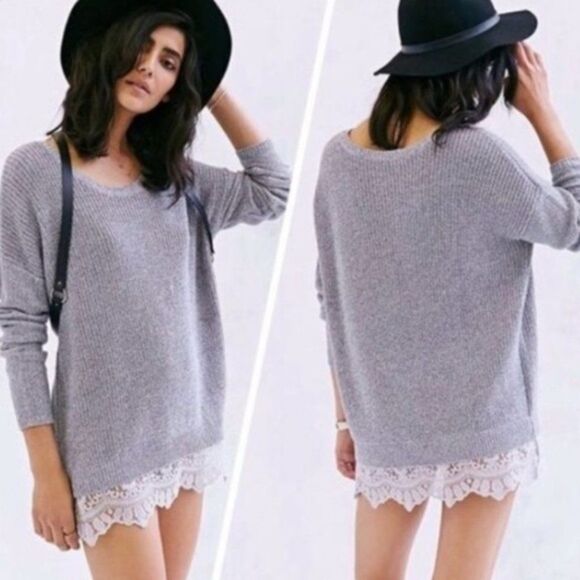 Urban Outfitters Pins & Needles Lace Trim Sweater - Picture 2 of 7